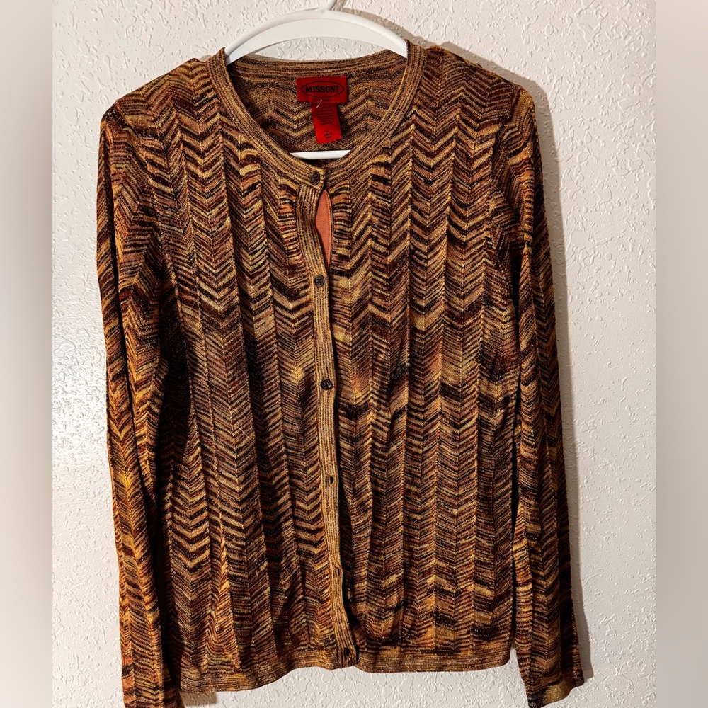Missoni for Target Metallic Brown Zigzag Top